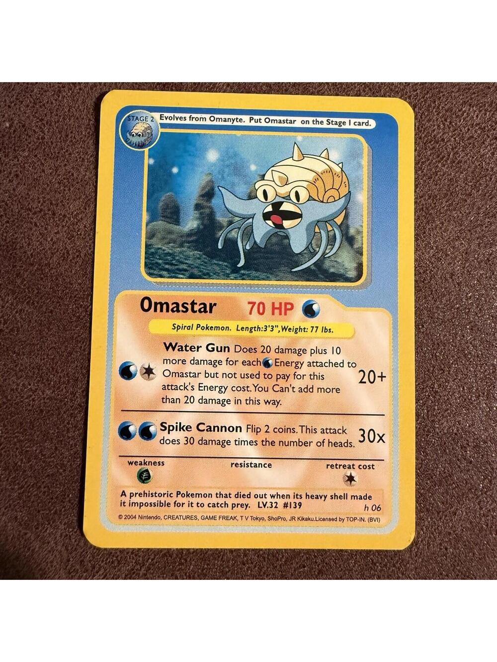 Omastar #H06 Pokémon Funskool Near Mint or Better RARE 2004 TCG India Vintage
